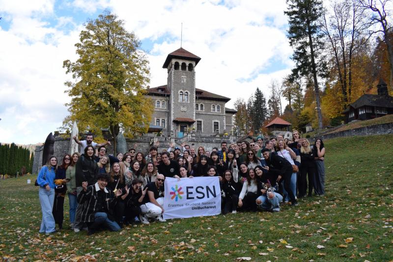 Scene from the Flag Parade, showcasing  students raising the international flag
